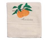 Frottiertuch mit Stickerei Asien: Mandarine